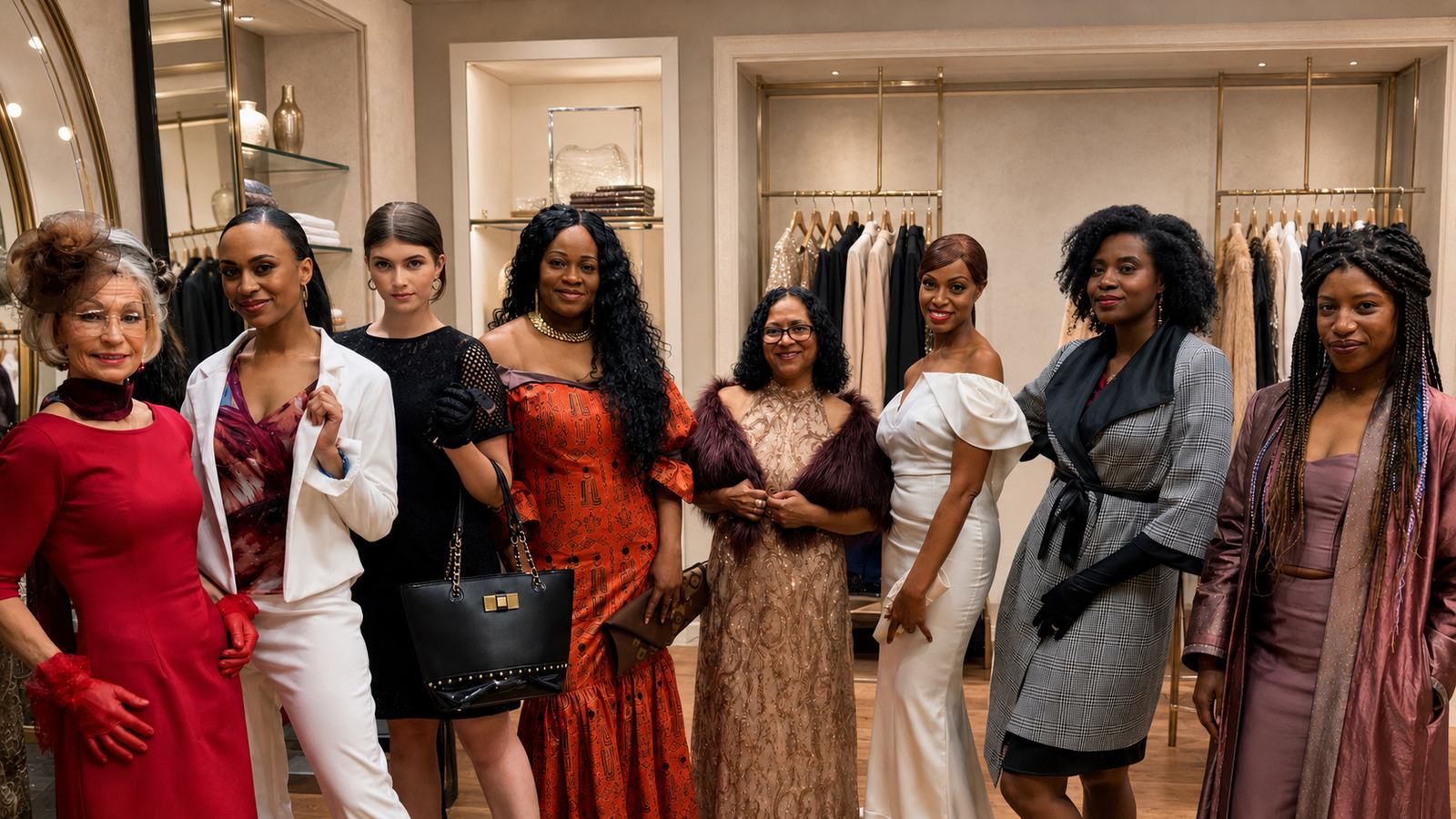Lorraine Lobert Freeman with clients after a fitting at the Customly Yours atelier
